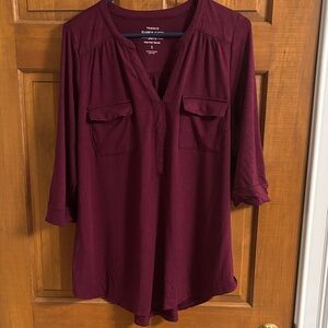 Torrid sz 1 Harper shirt purple 3/4 sleeve super soft material used condition